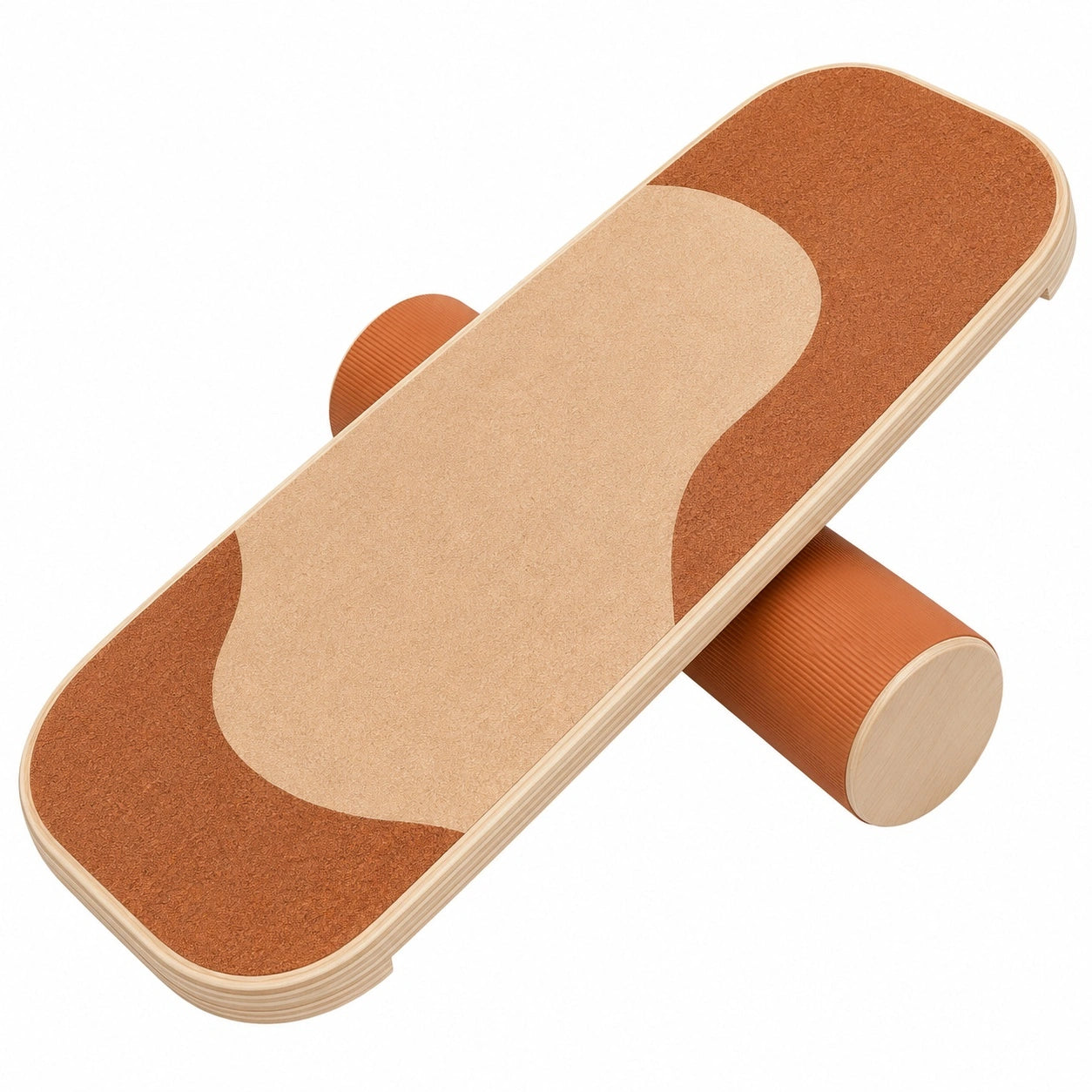 Balance-Board aus Holz mit rutschfester Oberfläche Natur/Orange