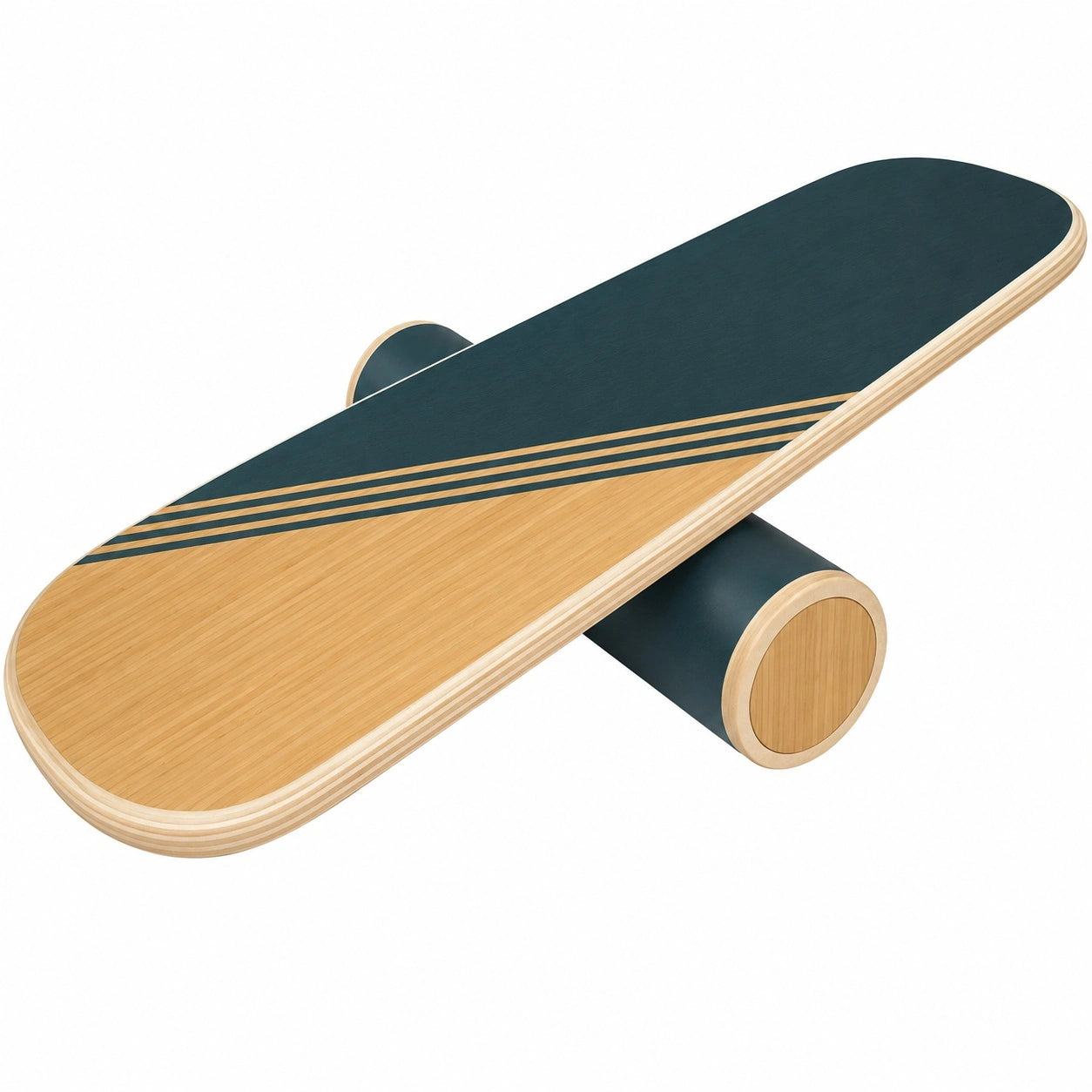Balance Board aus Holz im Natur-Blau Design für Gleichgewichtstraining