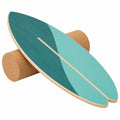 Holz Balance Board mit Korkrolle, Blau/Grün