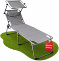 BigDean Liege Gepolsterte klappbare Sonnen mit Sonnendach und Kopfkissen , 193 × 59 × 45 cm, 4 Positionen, bis 150 kg, klappbar gepolstert