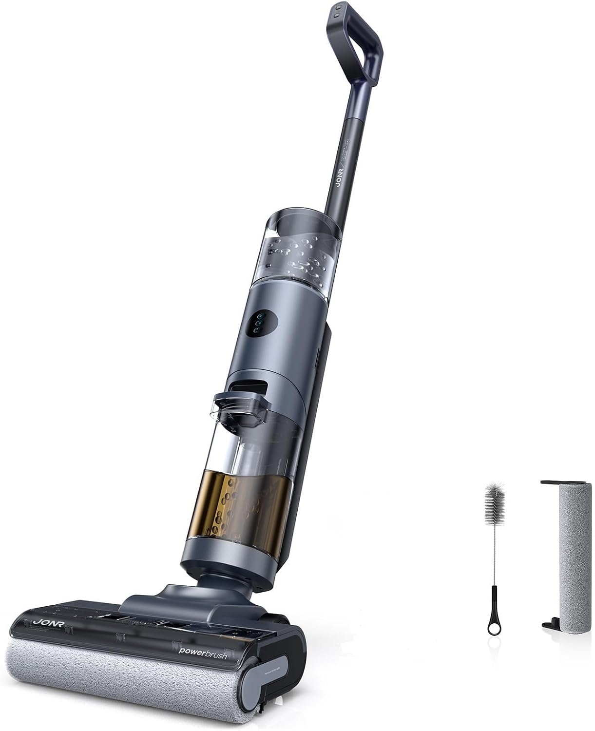 JONR ED12 Pro Nass Trockensauger Akku, Heißwasser-Selbstreinigung Heißluft-Trocknung, Kabelloser Saugwischer, Dreikantenreinigung, 850mL Wassertank