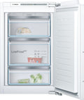 Bosch GIV21AFE0 Serie 6 Einbau-Gefrierschrank, 88 × 56 cm Nische, 97 l, Made in Germany, LowFrost seltener abtauen, BigBox Platz für großes Gefriergut