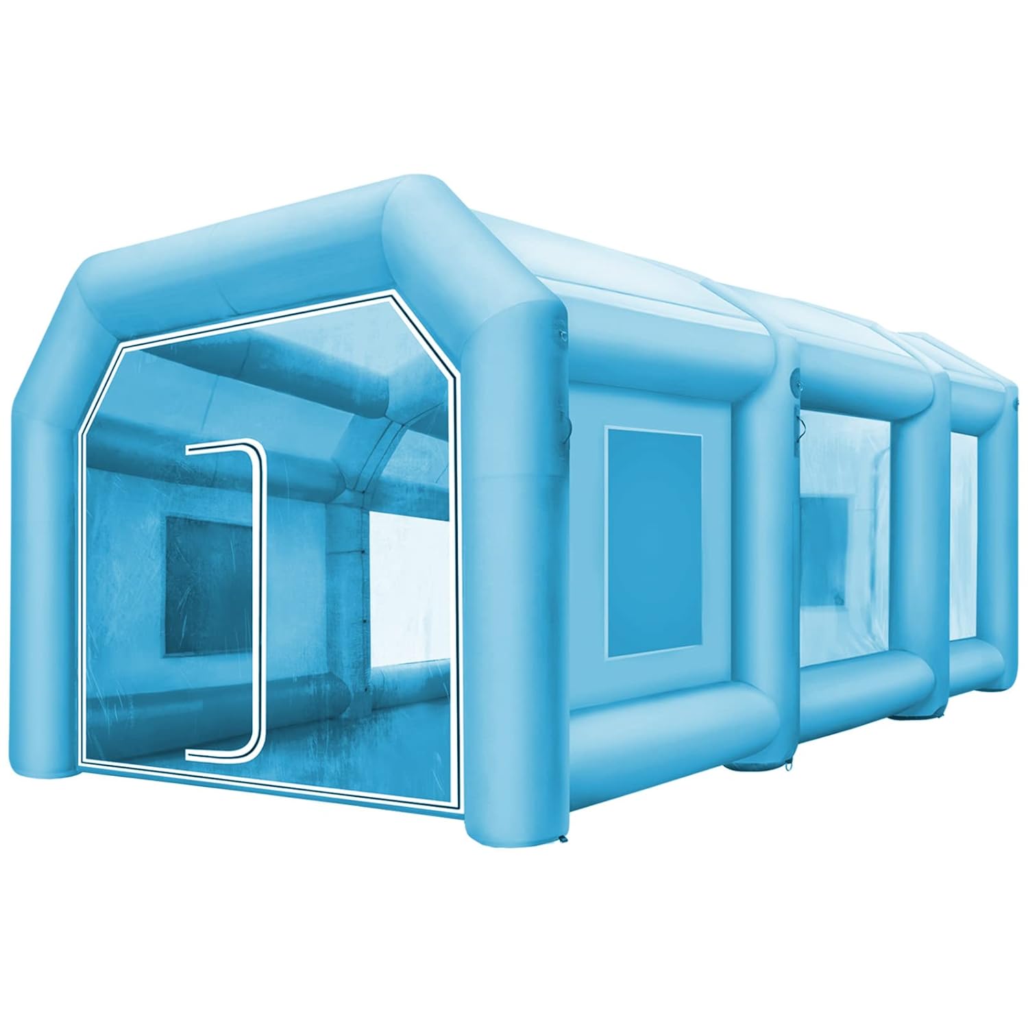 VEVOR Aufblasbares Zelt aufblasbares Spritzkabinenzelt individuelles Zelt 8 × 4 × 3 m, Aufblasbares Lackierkabinenzelt, Riesige Arbeitsstation