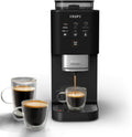 Krups Coffee Crush Extra Kaffeevollautomat, Nur 15 cm breit, SA4028E0, Schwarz, Edelstahlmühle für frisch gemahlenen Kaffee, Smartes Bedienfeld