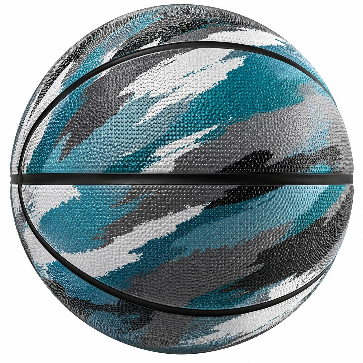 Outdoor Basketball mit Mehrfarbigem Design - Schwarz/Weiß/Blau/Grau