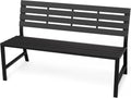 Di volio Gartenbank TARZO, 130 cm, Schwarz, Sitzbank mit Lehne für Garten und Terrasse, Parkbank aus wetterfestem PS-Board in Holzoptik