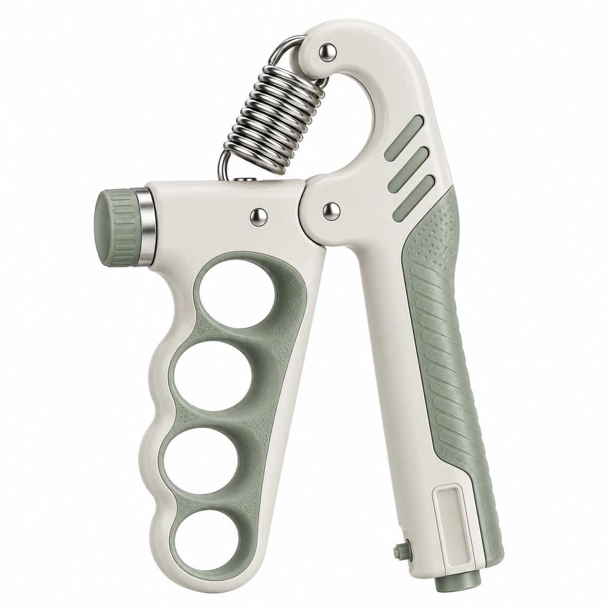 Verstellbarer Handtrainer mit Metallfeder in Creme/Grün