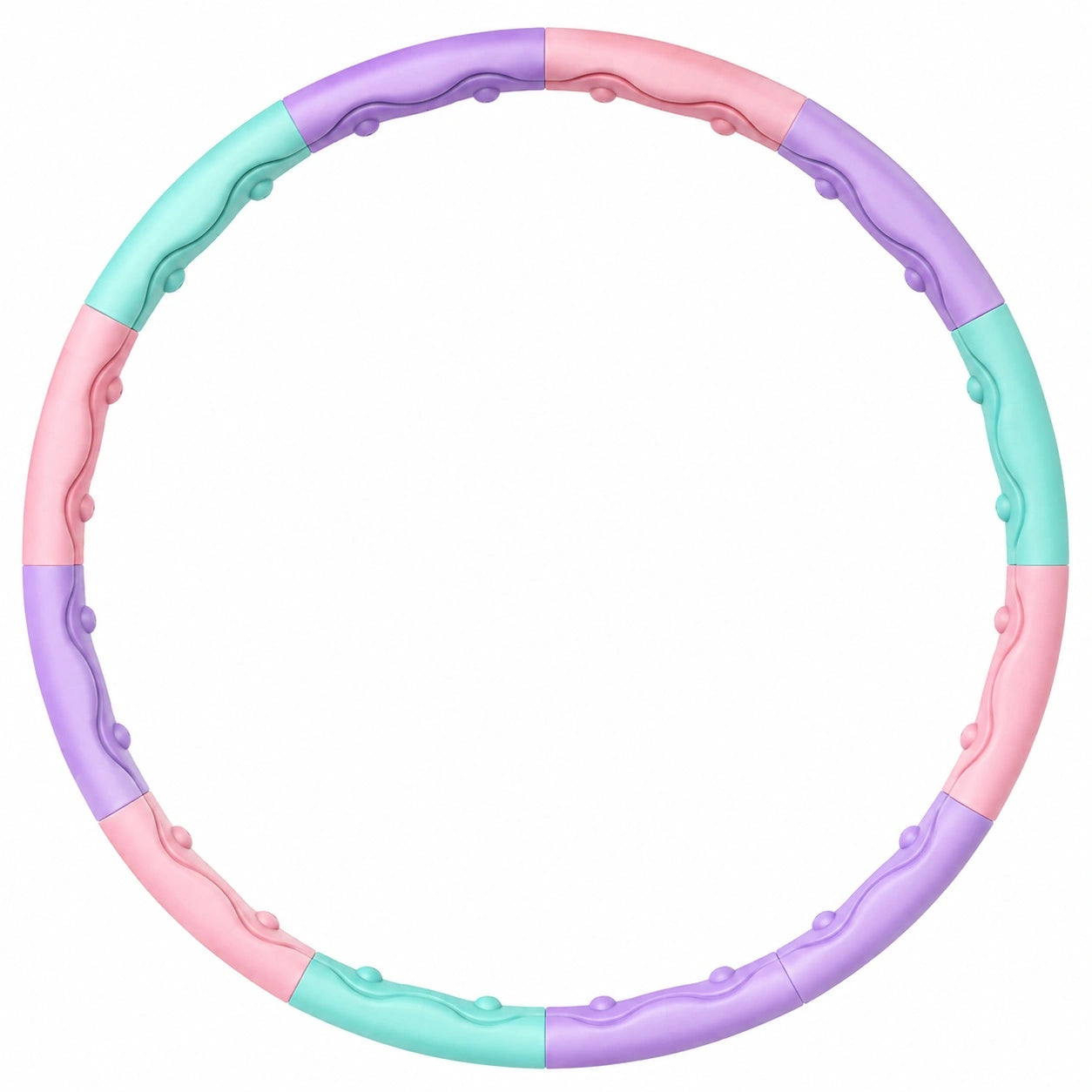 Fitness Hula Hoop Massage Reifen für Erwachsene - Rosa/Grün/Lila, 100 cm