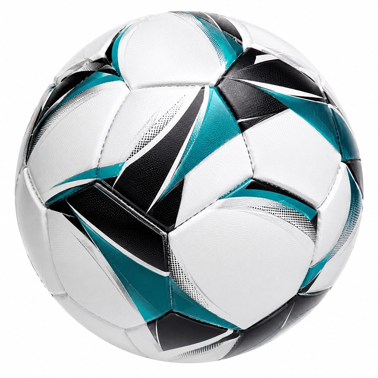 Fußball Trainingsball Größe 5 Weiß/Schwarz/Türkis