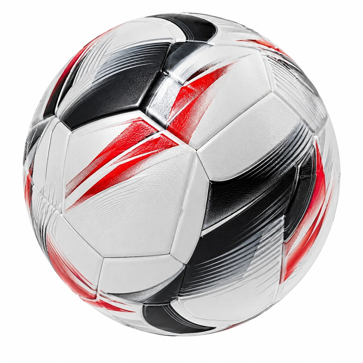 Hochwertiger Fußball Größe 5 Weiß/Schwarz/Rot