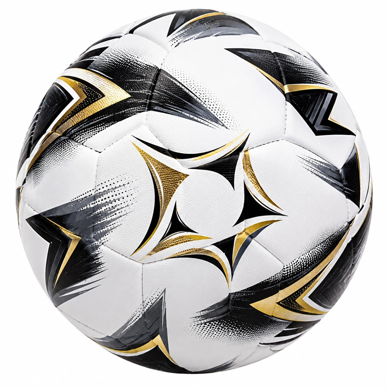 Fußball Trainingsball Größe 5 Weiß/Schwarz/Gold