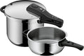 WMF Perfect One Pot Schnellkochtopf Set Induktion 2-teilig, Dampfkochtopf 6,5 l, 3 l, Großes Kochsignal, 2 Kochstufen, Abnehmbarer Deckelgriff