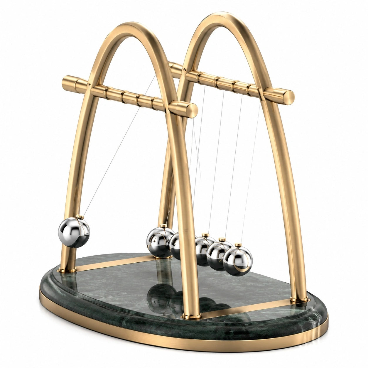 Newton-Pendel Kugelspiel, Gold und Silber