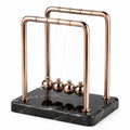 Newton Pendel mit 5 Edelstahlkugeln und Marmorsockel - Bronze/Schwarz