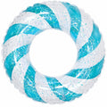 Glitzer Schwimmring mit Spiralmuster in Blau und Weiß