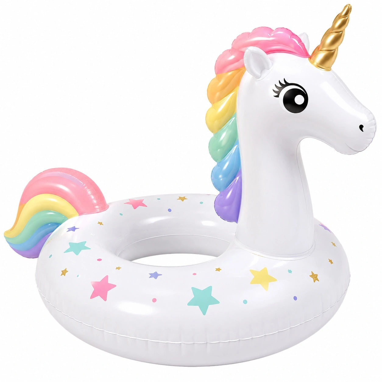 Aufblasbarer Einhorn-Schwimmring für Kinder - Weiß/Bunt