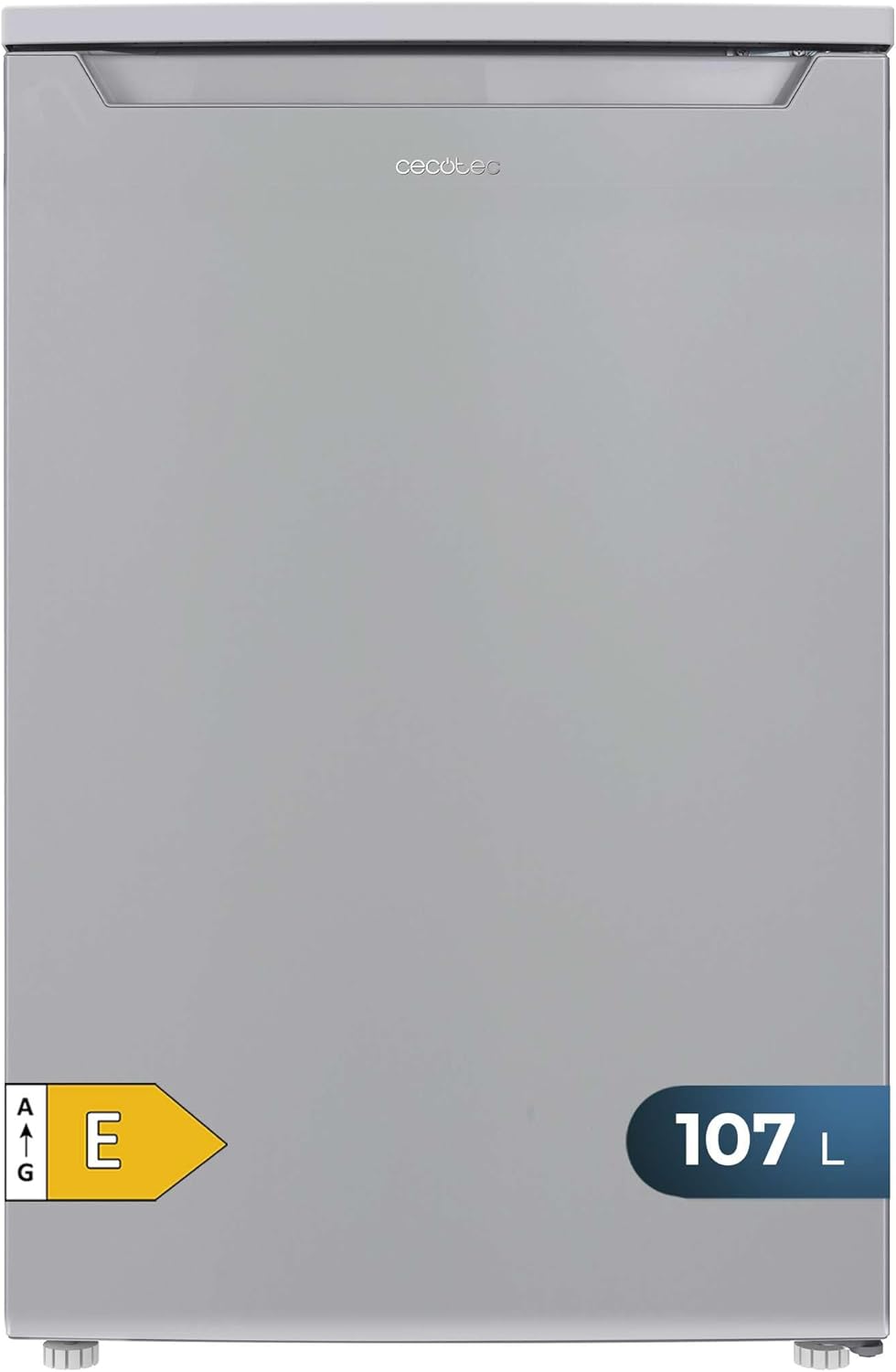 Cecotec Mini-Kühlschrank 107 l Bolero CoolMarket TT 107 Inox, Energieklasse E, Energiesparend, Reversible Tür, Niedriger Geräuschpegel, Crisper-Box