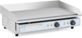 Royal Catering Gastro Grillplatte elektrisch doppelt 2 × 2200 W 50-300 °C 730 × 400 mm Edelstahl/Stahl glatte Grillfläche Griddleplatte Bratplatte