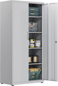 HOMSTEEL Aktenschrank, 180 × 80 × 40 cm, eine Tragfähigkeit von 80 kg pro Regal, Beine: 40 × 80 × 181, 2 cm, Mehrzweckschrank, Werkstattschrank