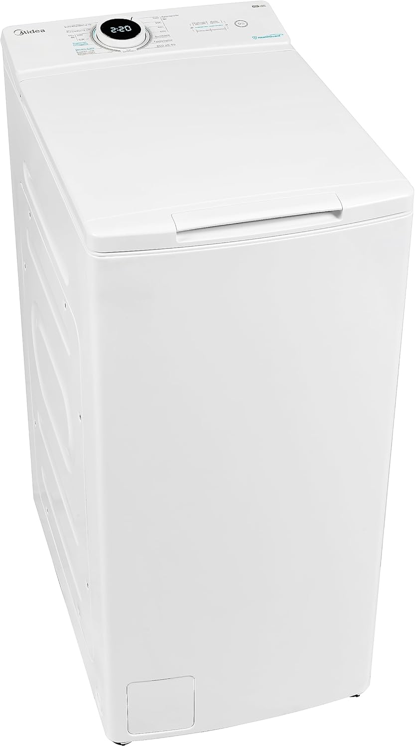 Midea Toplader Waschmaschine MF10ET60B / 6 KG / A / 1200 U/min/BLDC Inverter Mortor/Dampffunktion/SoftOpener/XL Türöffnung/Kurz 15'&45' / Mehrere