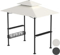 Hebitod Grill Pavillon Wasserdicht, 2 Seitenregalen, 238 × 148 × 250 cm, Gartenlauben für BBQ Party Picknick, Doppelstöckiges Dach, wasserbeständig