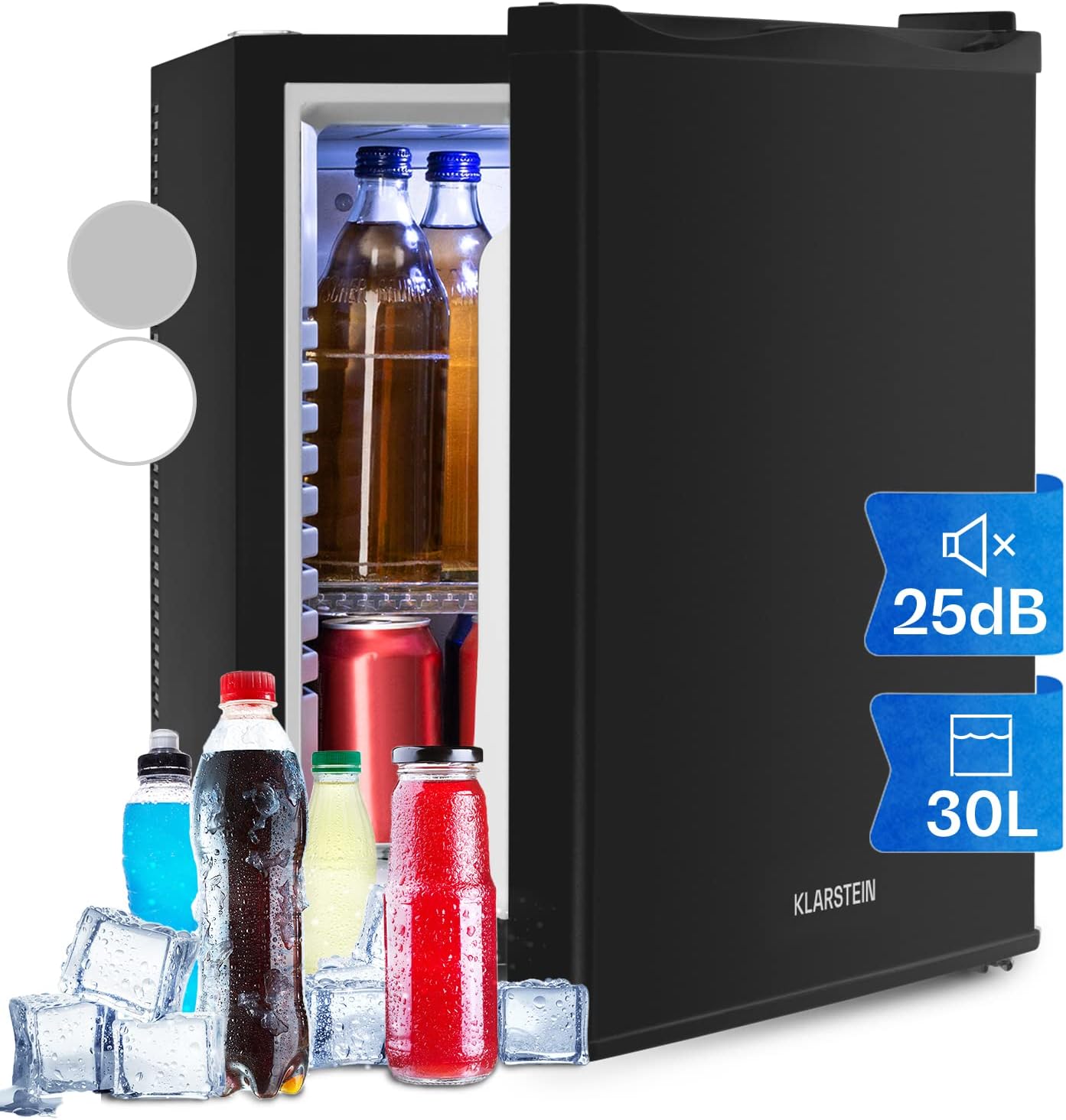 Klarstein Mini Kühlschrank für Zimmer, 30 l Mini-Kühlschrank für Getränke & Kosmetik, Kleiner Skincare Kühlschrank 5-15 °C, Kleine Minibar