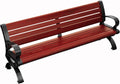 HZEPDVT Gartenbank Sitzbank, 150 × 61 cm, Terrassenbank aus Aluminiumguss, Veranda und Park (rot), Rücken- und Armlehnen, Bodenbefestigung