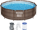 Bestway 56709-GS18 Steel Pro Max Stahlrahmenpool-Set mit Filterpumpe und Zubehör, 9150 l, 366 × 366 × 100 cm, Blau