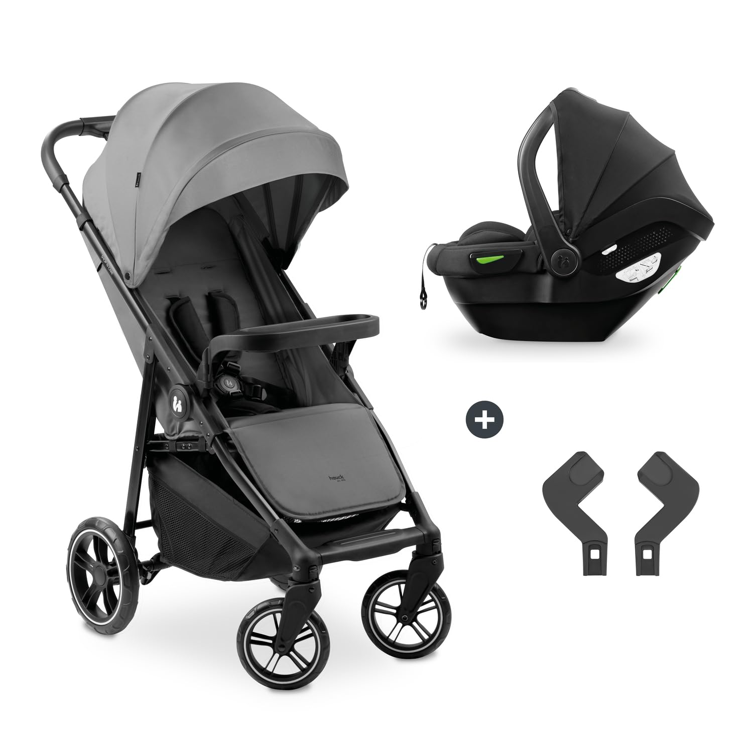 Hauck 2in1 Kinderwagen Set Shop N Care Travel Set inkl. Buggy und Babyschale ab Geburt bis 22 kg, Klein Zusammenklappbar, Liegefunktion, UV-Schutz 50+