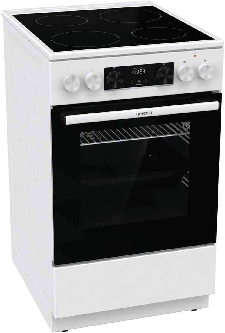 Gorenje GEC5C 41 WG Elektro-Standherd mit Glaskeramik-Kochfeld / 50 cm / 70 Liter/GentleClose/Schnellaufheizung/Pizzamodus 300