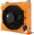Bollomgy Hydraulischer Luftkühler, 45 dB, 100L, 12 V, 120W, für Bagger, Landmaschinen, Hydraulikmechanismen, Orange/Schwarz, Traktoren, Metall