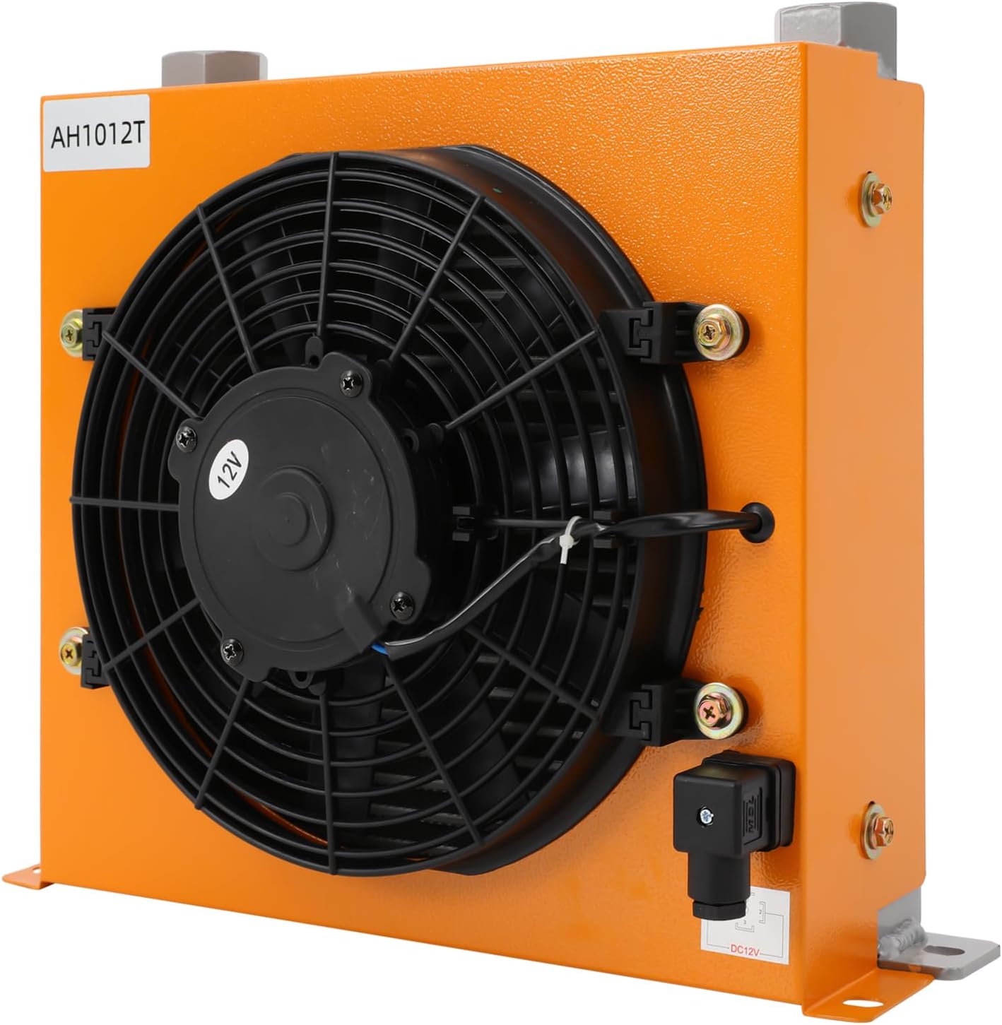 Bollomgy Hydraulischer Luftkühler, 45 dB, 100L, 12 V, 120W, für Bagger, Landmaschinen, Hydraulikmechanismen, Orange/Schwarz, Traktoren, Metall