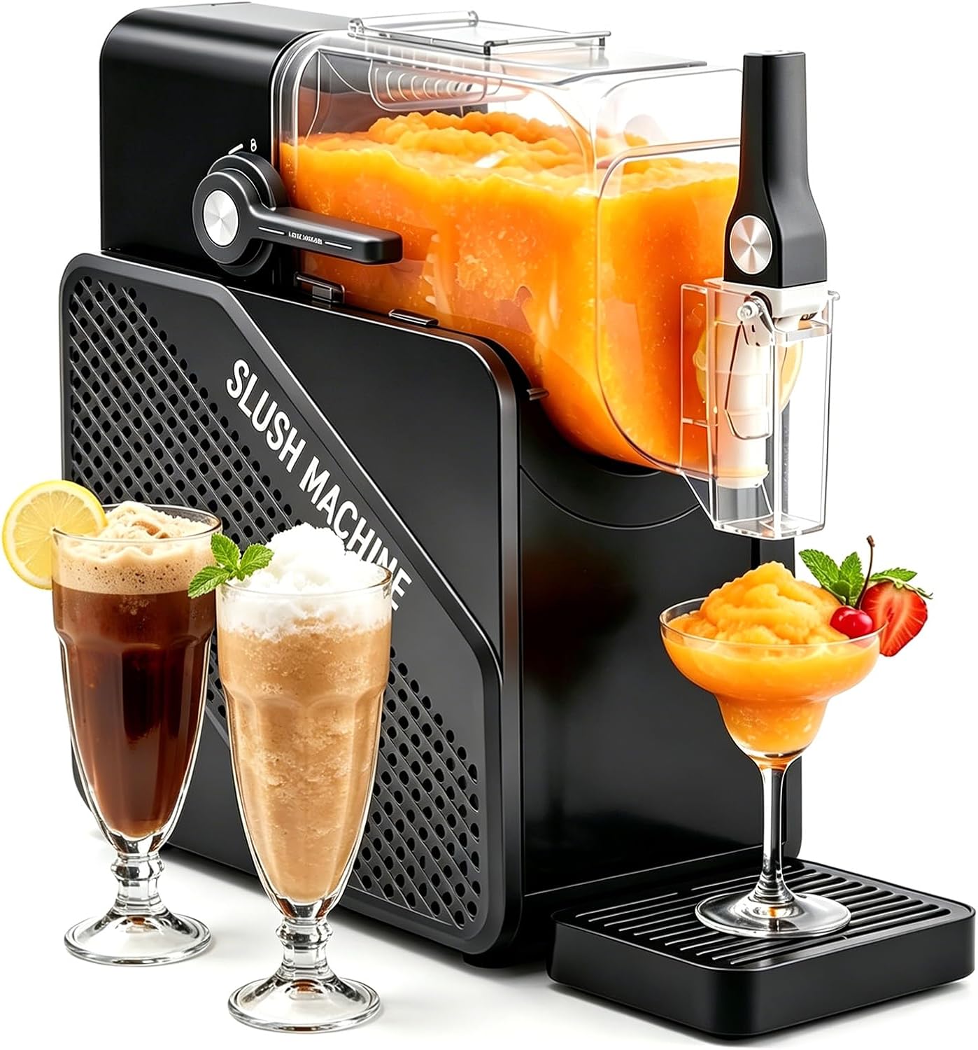 PetHot Slush-Maschine Eismaschine, 5 voreingestellte Programme, 2, 5-l-Behälter, 2, 5 Liter, 5 Programme, Frappés und Milchshakes, Selbstreinigung