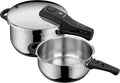 WMF Perfect One Pot Schnellkochtopf Induktion Set 2-teilig, Dampfkochtopf 4,5 l, 3 l, Großes Kochsignal, 2 Kochstufen, Abnehmbarer Deckelgriff