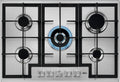 AEG HGB75400SM Slim Line Gaskochfeld aus Edelstahl, 5 Speed-Burner-Gasbrenner, 75 cm, 5 Feuer, automatische Gasabschaltung