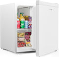 Upstreman Mini Kühlschrank 46 l mit Eisfach, Weiß-FR17, Temperaturregelung, Energiesparend, Kühlschrank Klein für Wohnheim, Büro