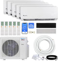 Klimaire 35,000 BTU 5-Zone 23.1 SEER2 Wall Mounted Mini Split Heat Pump System w/All Inclusive Installation Kits, R454B