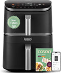 COSORI Turbo Tower Pro Smart Airfryer, 10,8 l Keramikbeschichtung Heißluftfritteuse, DualBlaze-Technologie und WLAN-Steuerung, Grau Silber, Silbergrau