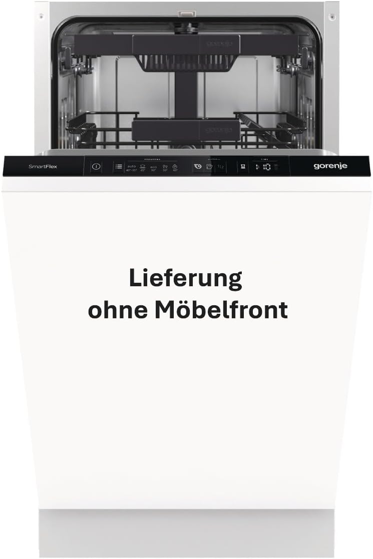 Gorenje GV561C10 Vollintegrierbar Geschirrspüler/45 cm/5 Programme/10 Maßgedecke/15 Min Schnellwaschgang/MultiClack/Warmwasseranschluss/Dritter
