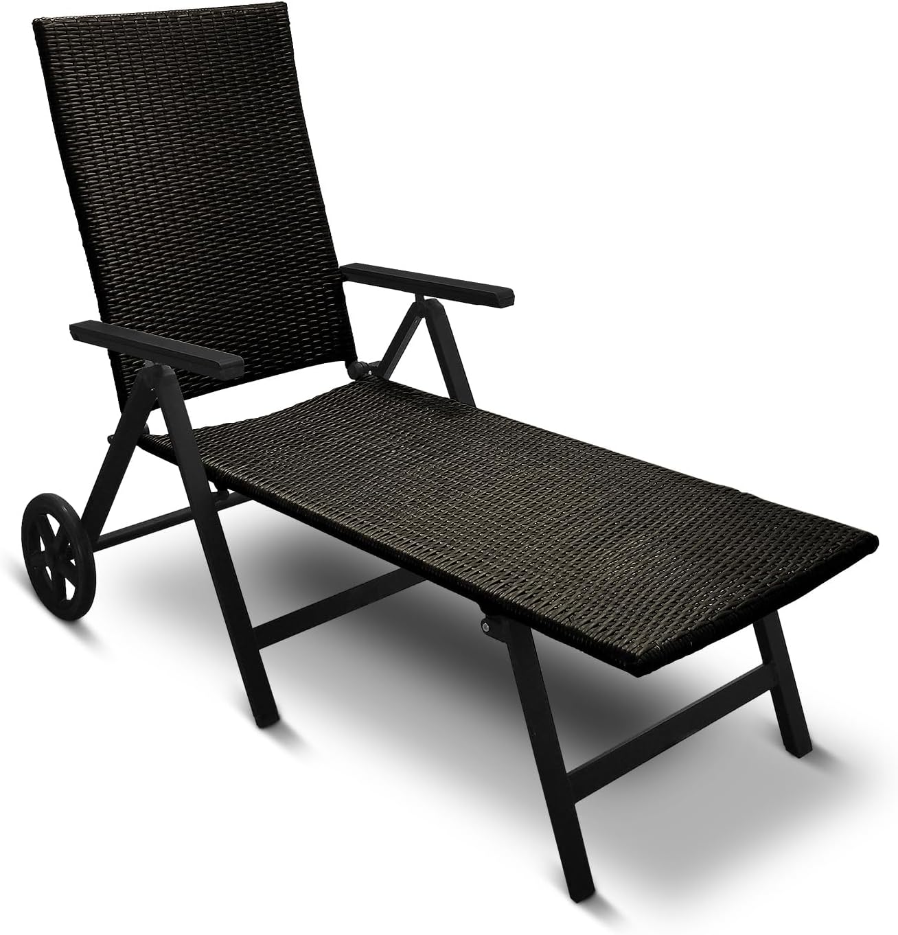 Generisch Liege Aluminium Polyrattan Roll , 120 kg, wetterbeständige Ausführung, verstellbar