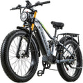 BURCHDA Doppelter Motor 190/95 N. m E Bike elektrofahrräder Herren Fahrrad, Ebike 48 V 20Ah Akku bis 120km, 250 W, RX80, 4 Zoll, Schwarz/Grau/Gold