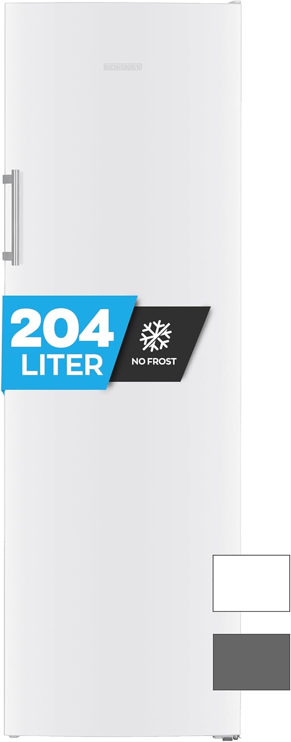 Heinrich ́s Gefrierschrank 204 l Temperatur: -14 °C~-22 °C, No-Frost Schutz, 4x Gefrierschubladen, 2x Schubfächer, LED-Display, Alarmfunktion, Weiß