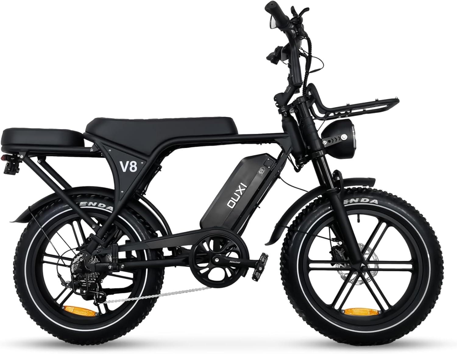 OUXI E-Bike 250 W Motor Elektrofahrrad 20' x 4.0 Fatbike Hydraulische Scheibenbremsen NFC-Entsperrung 60Nm Drehmoment Vorne & Hinten Gepäckträger