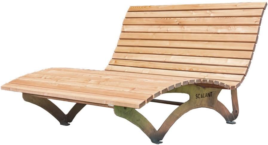 SCALANT Liege Waldsofa Classic, Lärche, 2-3 , für 2-3 Personen, Holzliege für den Garten, Edelstahl, feuerverzinkt, wetterbeständige Ausführung
