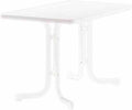 SIEGER 133/W Boulevard Folding Table with Mecalit Pro Top 115 × 70 cm Tubular Steel Frame White Marble Table Top White