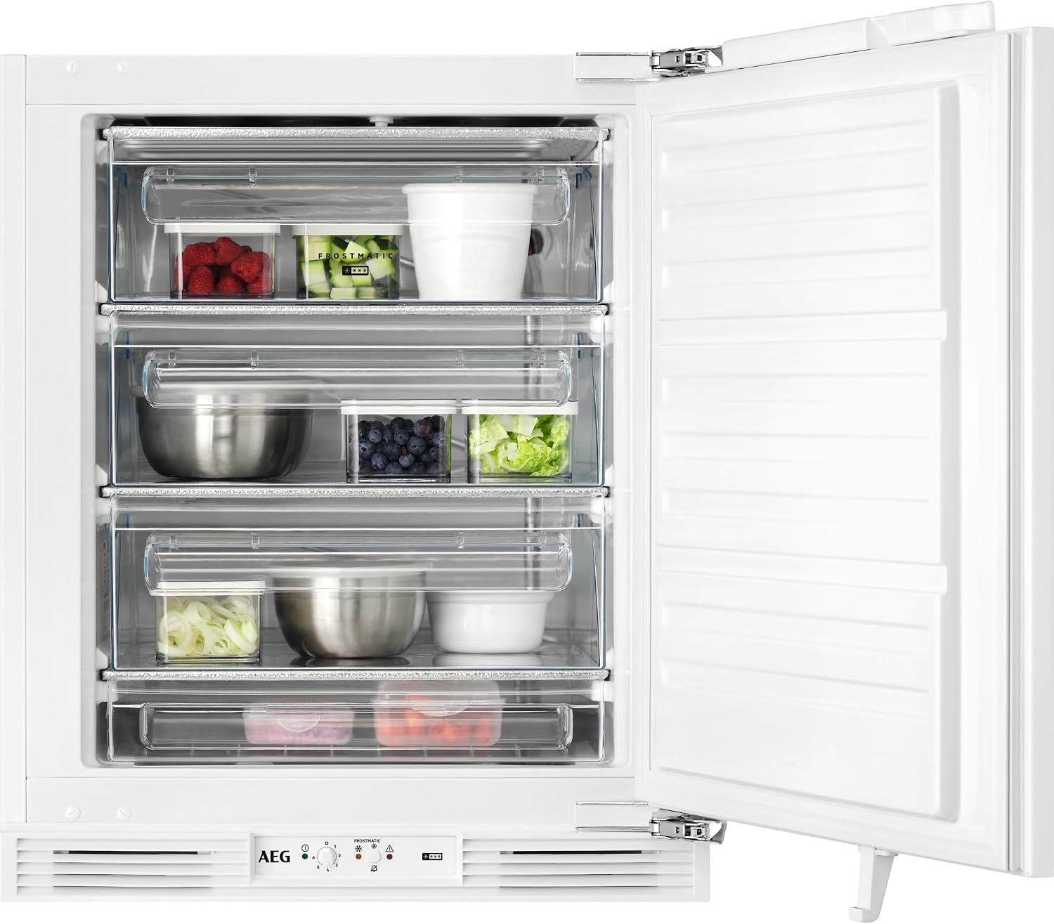 AEG OAB6I82EF Unterbau-Gefrierschrank Kühl-Gefrierkombination, Schnellgefrieren, SpaceSmart Combo, elektronische Steuerung, Frostmatic, OptiSpace