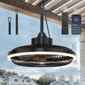 HUYOY LED Deckenventilator mit Beleuchtung, für außen IP65 Wasserdicht Outdoor Ventilator Deckenlampe, 10–100 % dimmbar, 500/6.000 K, Fernbedienung
