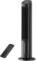 DREO Luftkühler mit Wasserkühlung, Leiser Turmventilator 102 cm, Schwarz, Verdunstungskühler mit 80° Oszillation, 3 Modi, 4 Geschwindigkeiten