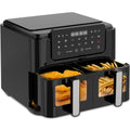 Strex Airfryer XXL, 10 l, 2500 W, Schwarz, Doppelte Airfryer, 50oC bis 200oC, 10 Kochprogramme