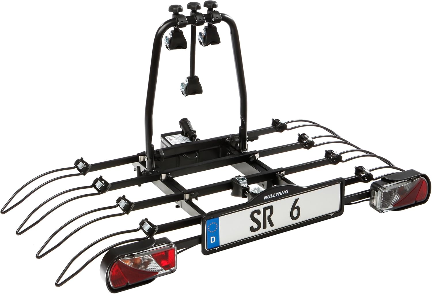 Bullwing SR6 Fahrradträger Fahrräder Fahrradhalter, Abklappmechanismus, Diebstahlschutz, Schwarz
